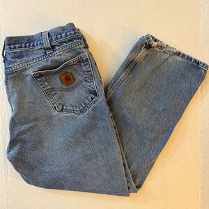 Men’s Carhartt Blue Denim Jeans Size 38 x 30 Relaxed Fit